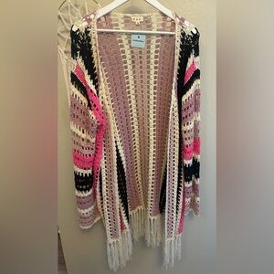 POL Multicolor Open Knit Cardigan